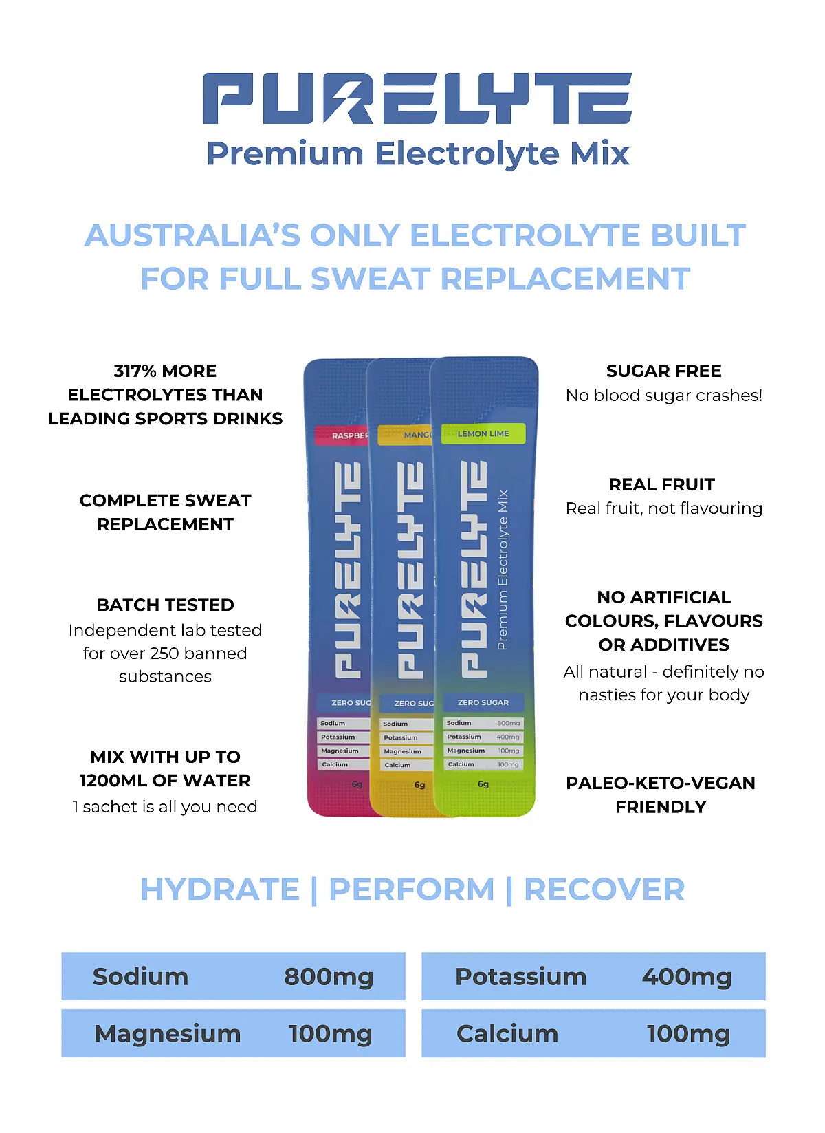 Purelyte Sugar Free Electrolyte Powder